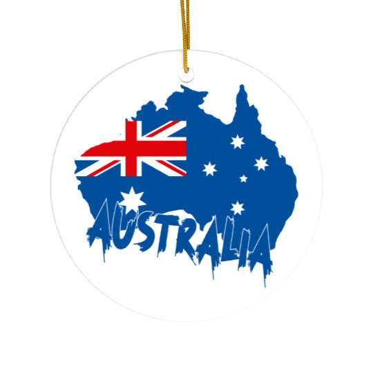 Aussie Flag Map Ceramic Ornaments Design
