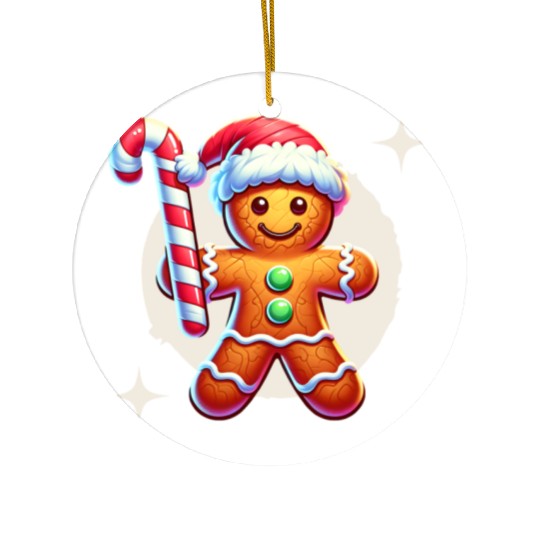 Gingerbread Man Christmas Cheer Ceramic Ornaments