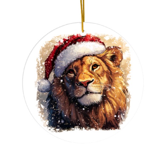 Lion Christmas / Santa Claus Lion Ceramic Ornaments