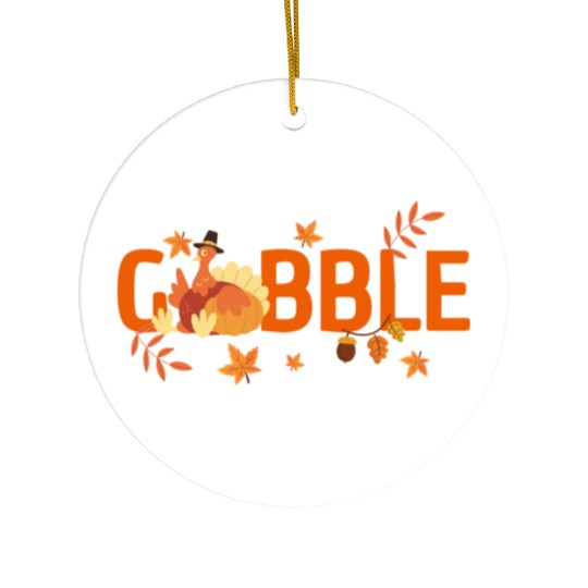 GOBBLE TURKEY PODIATRIST FUNNY THANKSGIVING Ceramic Ornaments