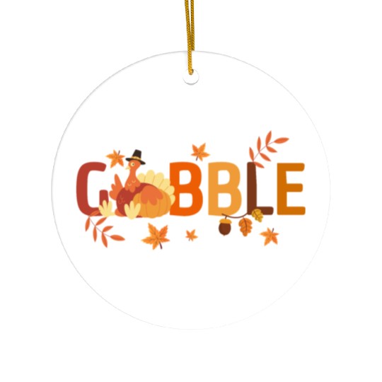 GOBBLE TURKEY PODIATRIST FUNNY THANKSGIVING Ceramic Ornaments