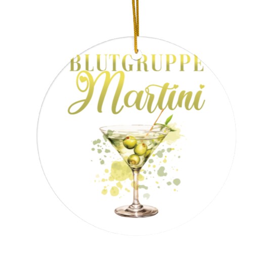 Blutgruppe Martini Cocktail Bartender Ceramic Ornaments
