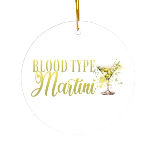 Blood Type Martini Cocktail Bartender Ceramic Ornaments