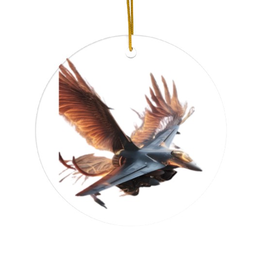 Sky Fighter with Phoenix Wings" Ceramic Ornaments