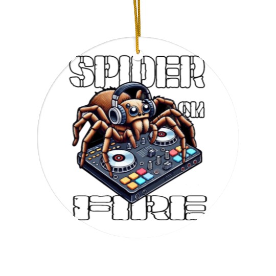 Spider On Fire-spider As A DJ Design Ceramic Ornaments