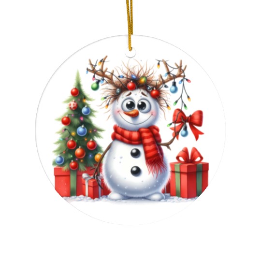 Christmas Merry Christmas For Gift Snowman Ceramic Ornaments