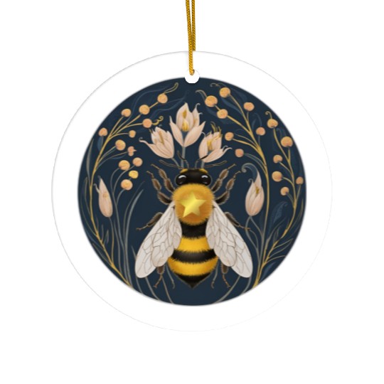 Golden Harvest Honey Bee Ceramic Ornaments