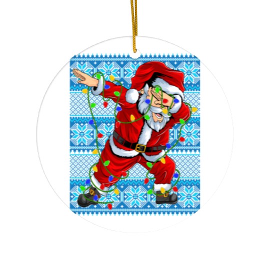 Dabbing Santa Christmas Tree Lights Ceramic Ornaments