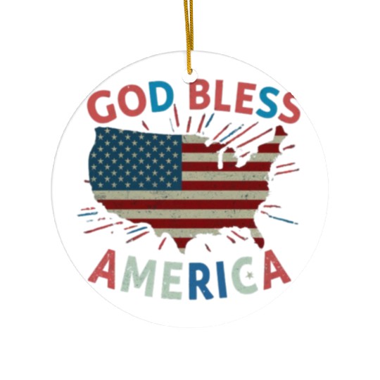 God Bless America Ceramic Ornaments Design