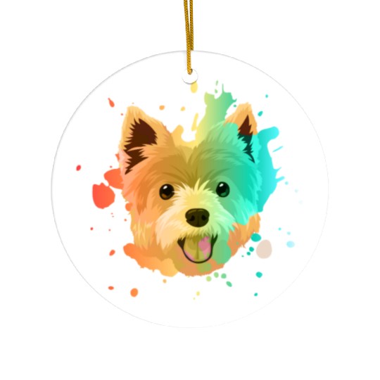Yorkshire Terrier Colorful Ceramic Ornaments