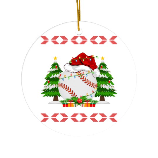 Baseball Christmas Ceramic Ornaments
