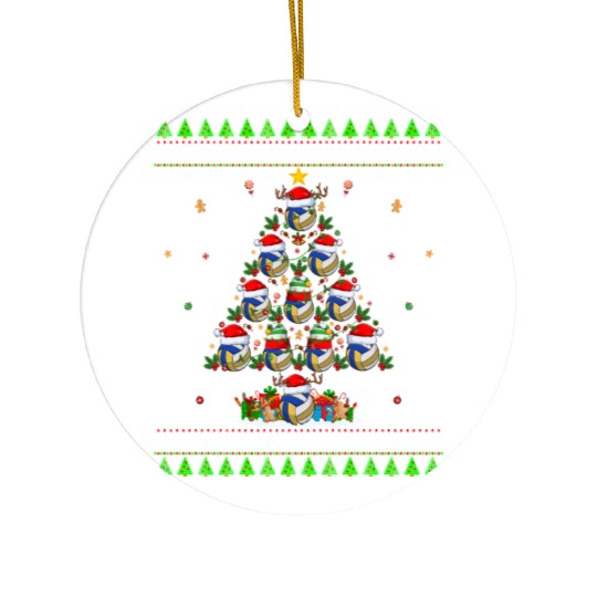 Volleyball Christmas Tree Ceramic Ornaments