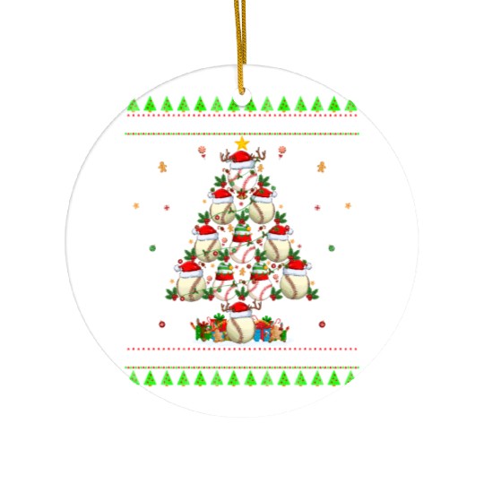 Baseball Christmas Tree Ceramic Ornaments