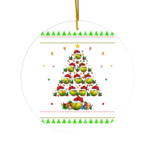 Softball Christmas Tree Ceramic Ornaments