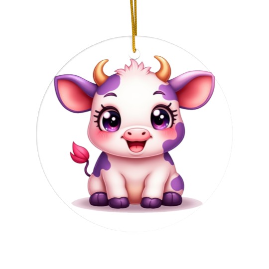 blueberry cow Gift unique Ceramic Ornaments