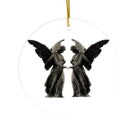 Angel Embrace Velveteent Ceramic Ornaments