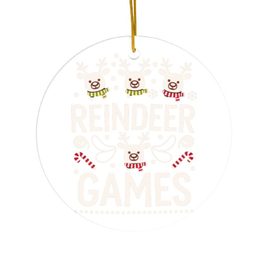 Playful Holiday Reindeer Cute Ceramic Ornaments