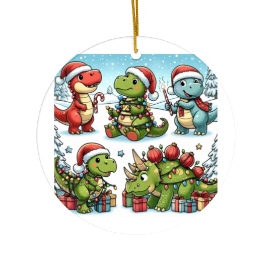 Dinosaurus Christmas , gifts Ceramic Ornaments