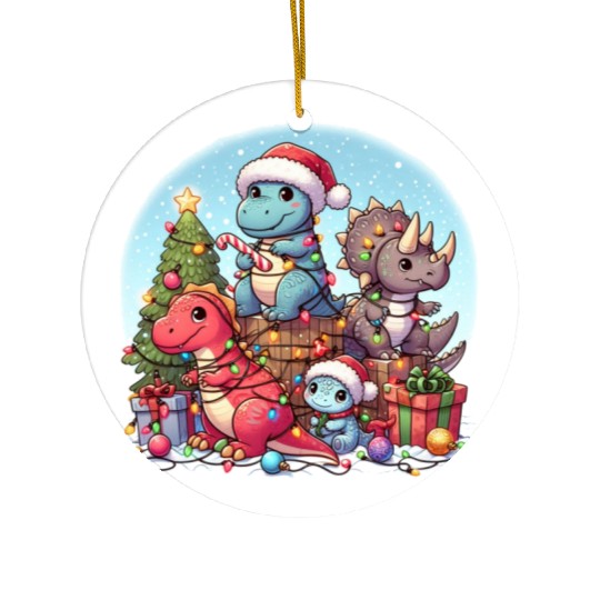 Dinosaurus Christmas tree Ceramic Ornaments