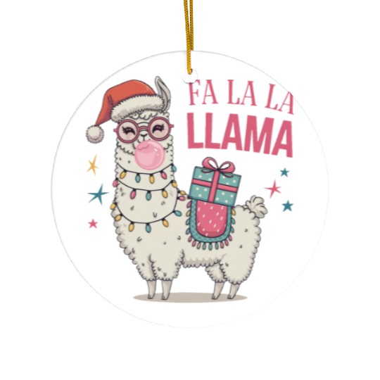 Christmas Llamas, Fa La La Llama Ceramic Ornaments