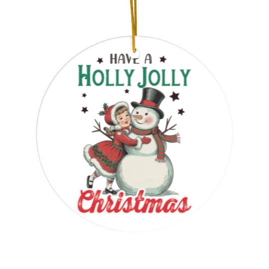 Christmas Coquette Snow, Christmas Ceramic Ornaments