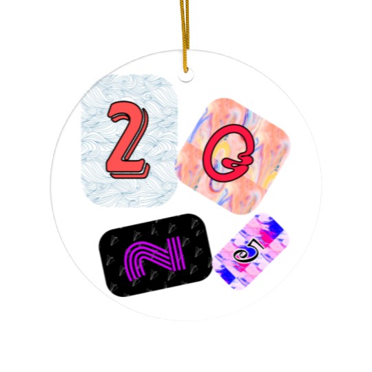 Creative Typography Art with Abstract Backgrounds Ceramic Ornaments