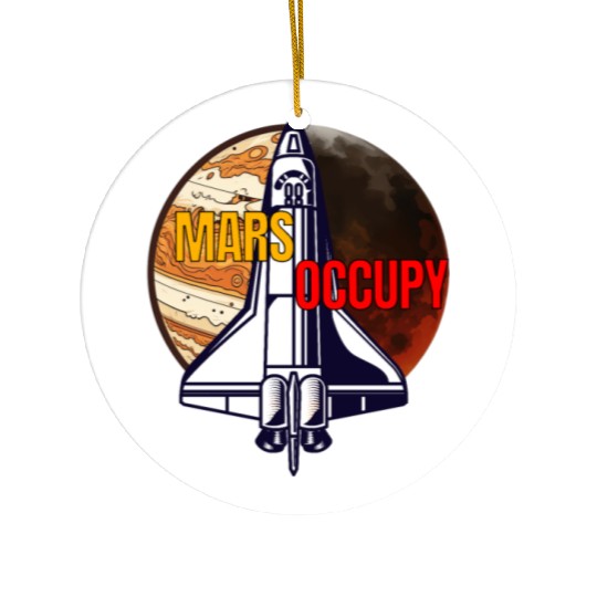 Mars Occupy -Rocket & Planet Space Design Ceramic Ornaments
