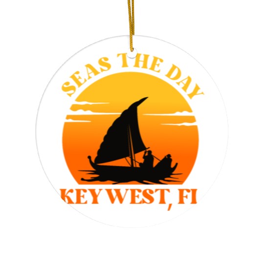 Sunshine-State Florida SEAS DAY KEY-WEST, FL Ceramic Ornaments