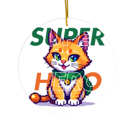 SUPER HERO CAT Ceramic Ornaments
