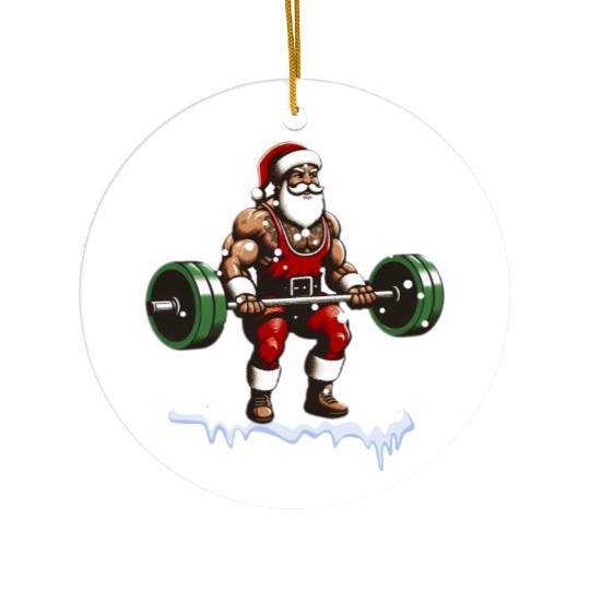 Dear Santa Christmas Gym Training Holiday Workou Ceramic Ornaments
