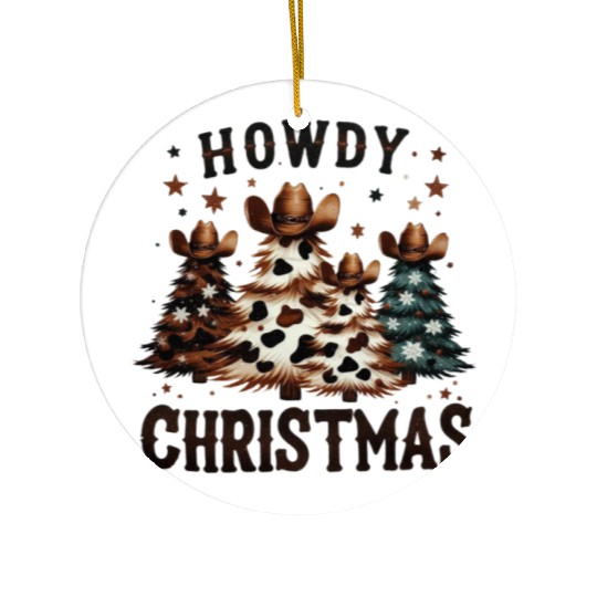 Howdy Christmas, Western Christmas Ceramic Ornaments