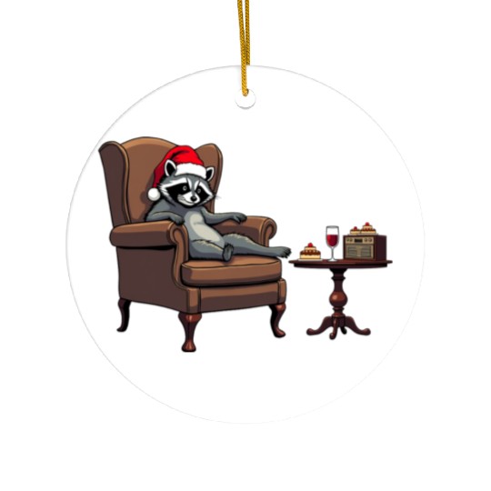 Crazy Raccoon Wine,Cakes Christmas unique Gift Ceramic Ornaments