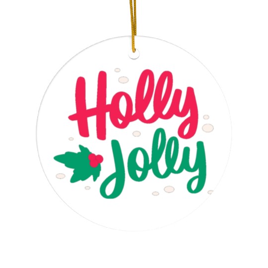 Christmas Holly Jolly Ceramic Ornaments
