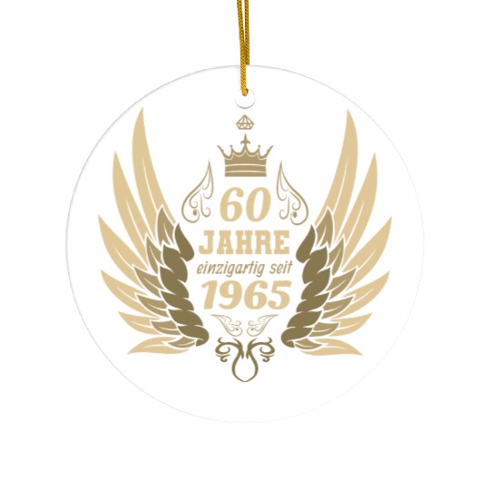 60 years unique since 1965 angel wings Ceramic Ornaments