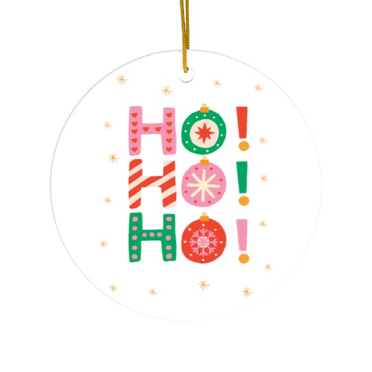 Ho ho ho Christmas Ceramic Ornaments