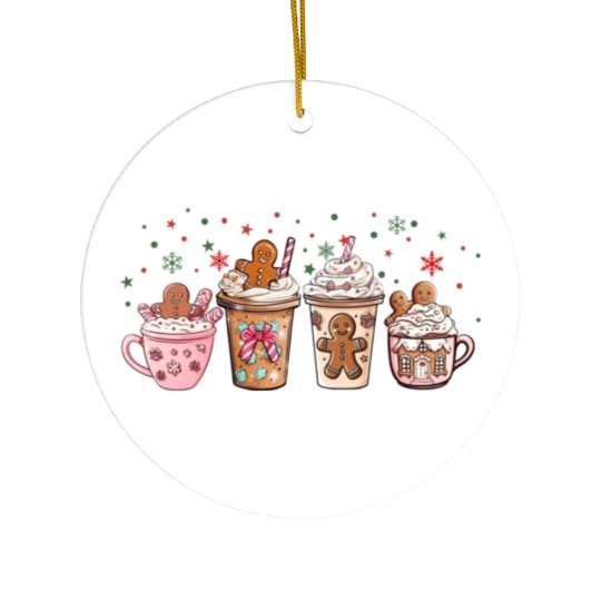 Christmas Coquette, Merry Christmas Ceramic Ornaments