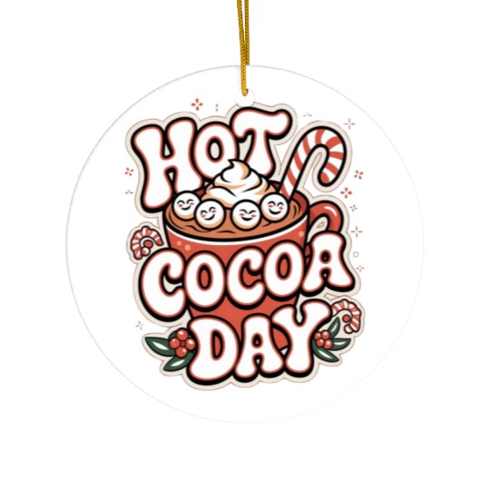 Hot Cocoa Day Ceramic Ornaments
