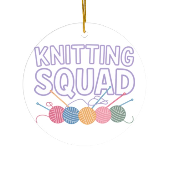 Yarn and Needle Knitting Circle Creative Icon Ceramic Ornaments