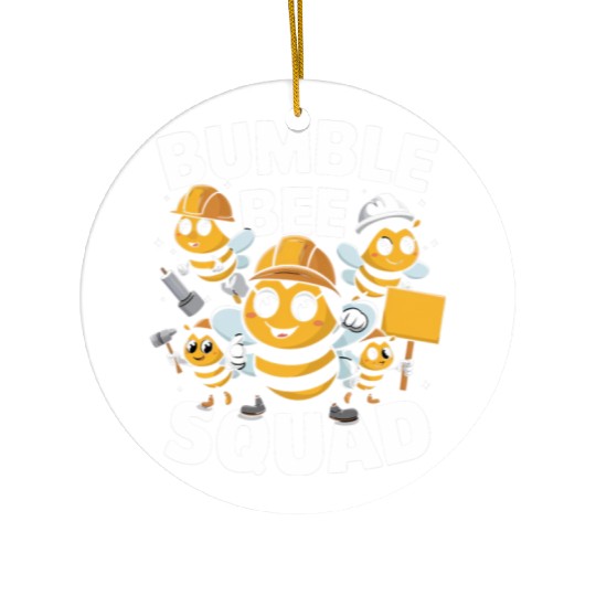 Fun Bumblebee Squad Cartoon Art Ceramic Ornaments