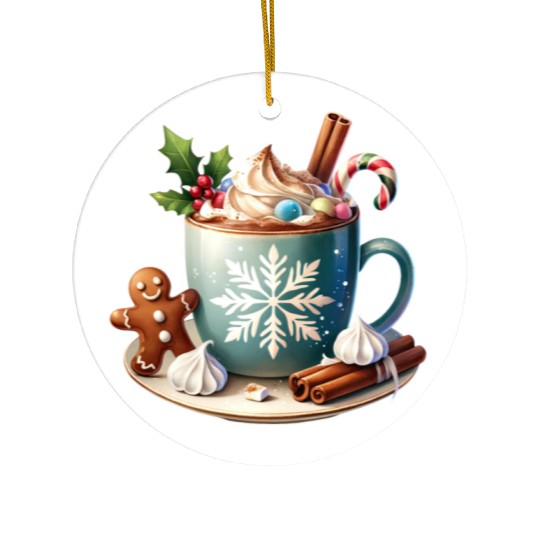 Christmas ice cream, Coquette Chistmas Ceramic Ornaments