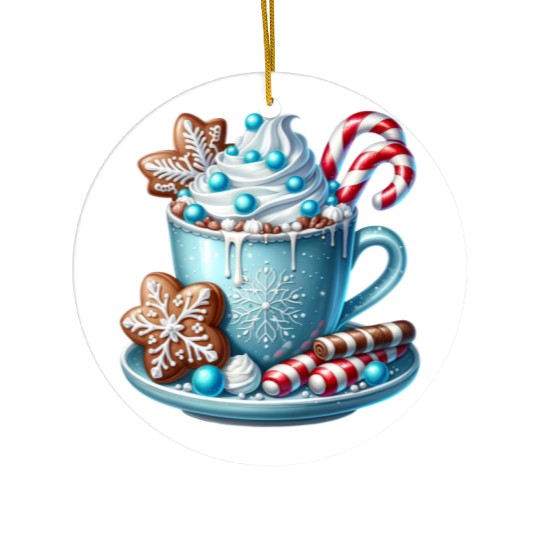 Christmas ice cream, Coquette Chistmas Ceramic Ornaments