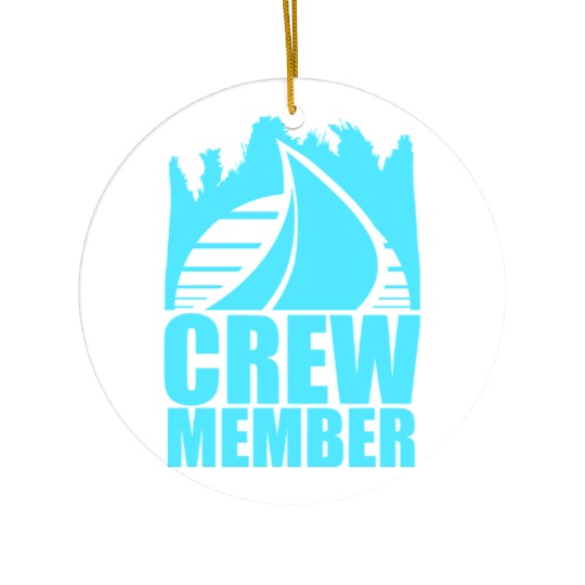 Crew Member Sailing Sun Sunset Logo Crew Member Ceramic Ornaments