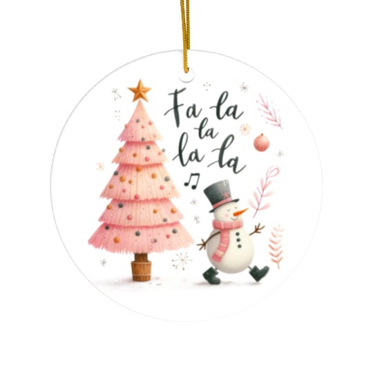 Fa La La La La, Merry Christmas Ceramic Ornaments