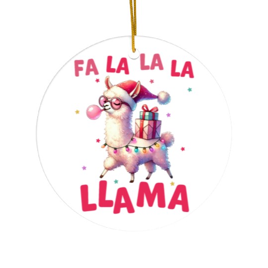 Fa La La La Llama, Merry Christmas Ceramic Ornaments