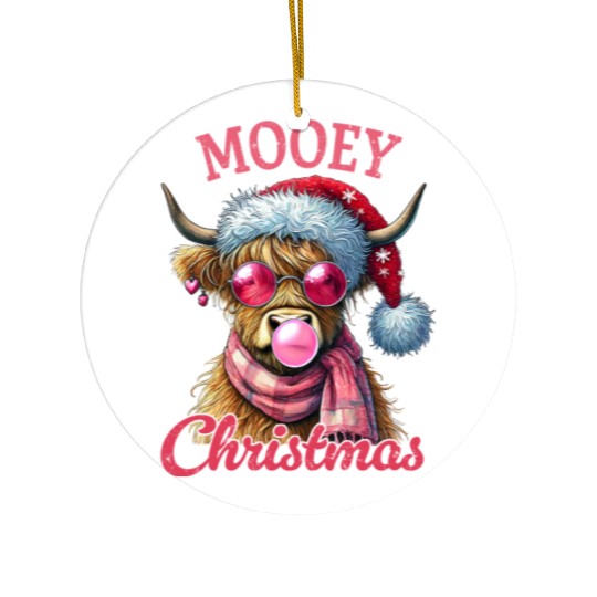Mooey Christmas, Merry Christmas Ceramic Ornaments