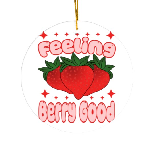 Feeling Berry Good Strawberry Design Ceramic Ornaments