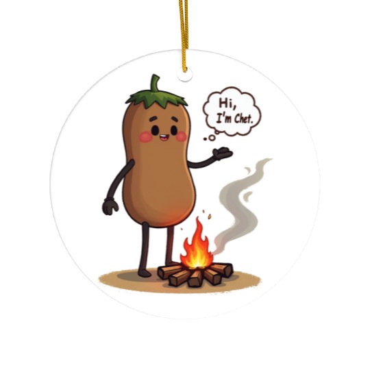 Chestnuts Roasting Christmas Cartoon Ceramic Ornaments