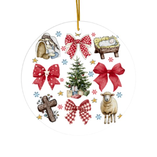 Merry Christmas, Christmas Retro Ceramic Ornaments