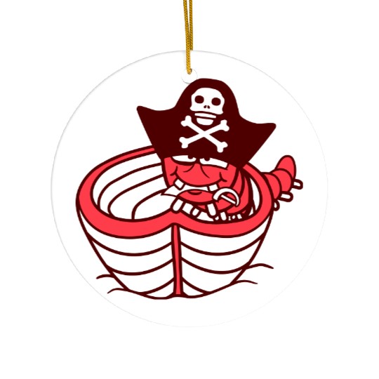 Funny Worm Caterpillar Pirate Sweet Paddle Rowing Ceramic Ornaments