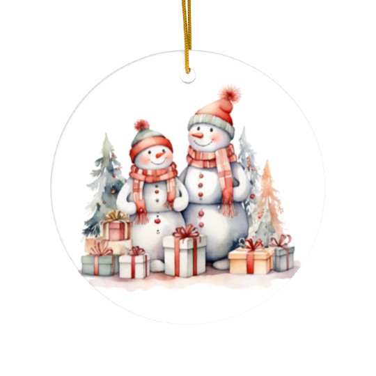 Snowman Christmas, Merry Christmas Ceramic Ornaments
